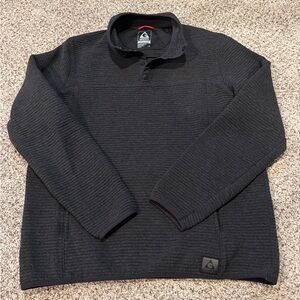 Gerry "Ottoman" Mens Large 1/4 Pullover Ribbed Sweatshirt Dark Gray Outdoors